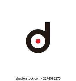 Letter d off geometric symbol simple logo vector