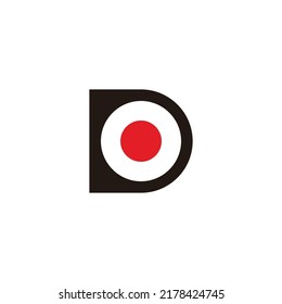 Letter D off geometric symbol simple logo vector