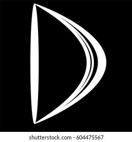 The letter D on a black background