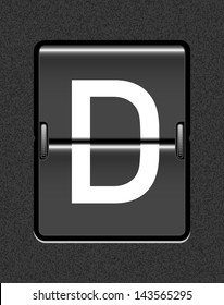 Letter D on a mechanical timetable