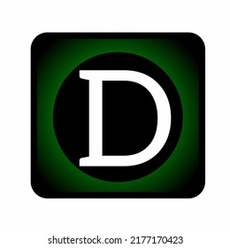 letter D on a modern light background