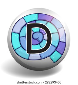 Letter D on spiral background