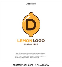Plantilla de diseño de vectores con el logotipo de jugo naranja de la letra D Ilustración sobre fondo blanco - Logotipo de bebida y bebida fresca para la empresa - Cafe y restaurante