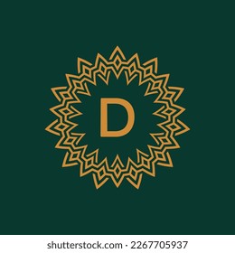 Logo für das Muster des Buchstabens D im Kreis der Zierstämme