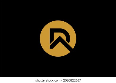 Letter D outline in circle logo design vector.