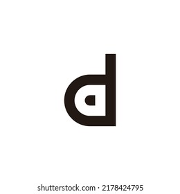 Letter d outline geometric symbol simple logo vector