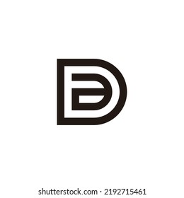 Letter a in D, outline geometric symbol simple logo vector