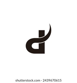 letter d overlap curve elegant simple logo vector 