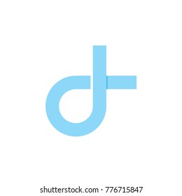 letter d overlapping line simple logo