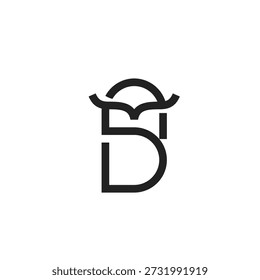Letter D Owl Logo Design 