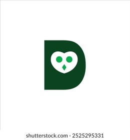 letra D Ilustração do logotipo da coruja