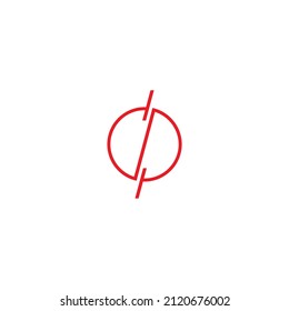 
letra d y P rayo, círculo, línea, símbolo sencillo vector
