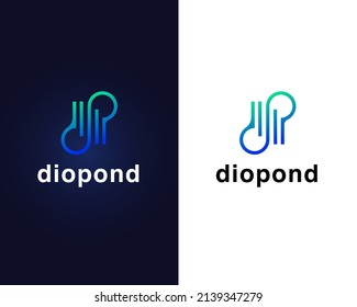 plantilla de diseño de logotipo de letra d y p