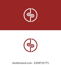 concepto de diseño de logotipo de letra d + p, plantilla de logotipo de monograma sencillo