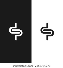 concepto de diseño de logotipo de letra d + p, plantilla de logotipo de monograma sencillo