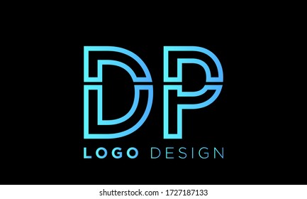 Letter D and letter P logo. pd, dp initial overlapping in square letter logotype colorful
