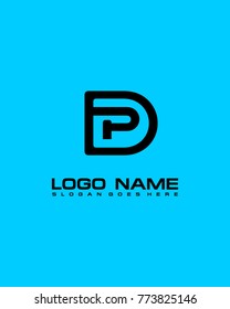 Letter D & P logo template vector