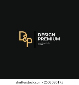 Letter D and P minimal logo vector illustration template. Isolated object on background