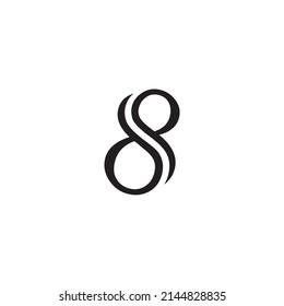 Letter d and p number 8 simple symbol logo vector
