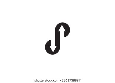 Letter d and p swap arrow monogram, Trendy Professional Logo Design