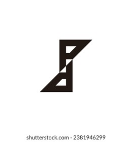 Letter d p triangles geometric symbol simple logo vector
