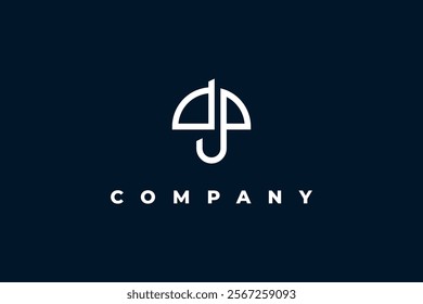 letter d p u and umbrella modern logo