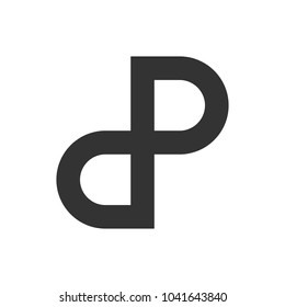 letter D and P vector logo. connecting letter.