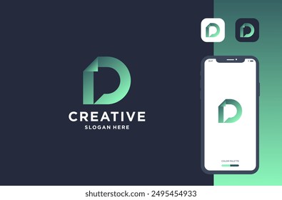 letter d paper logo design for business brand inspiration