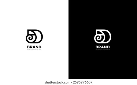Letter d paper logo. Paper roll icon