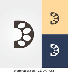 Letter D Paw Logo Design Vector