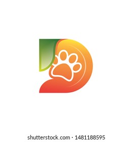 Letter D Paw logo vector
