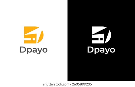 Letter D payment app icon logo design vector template