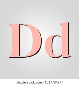 letter D peach
