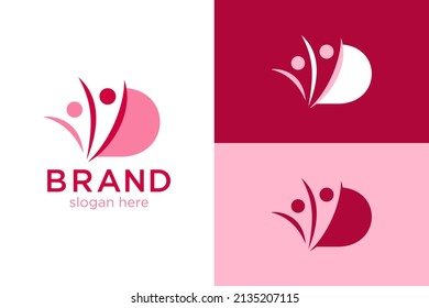Letter D and people concept. Very suitable for symbol, logo, company name, brand name, personal name, icon and many more.