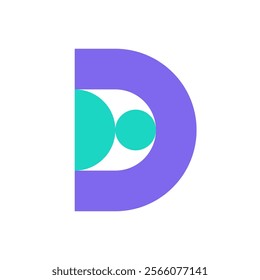 Letter D people creative minimal logo design