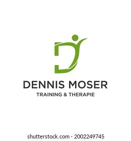 Letter D and people happy for logo design initial