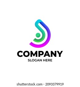 letter d with people logo template design