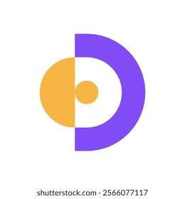 Letter D people simple minimal logo design