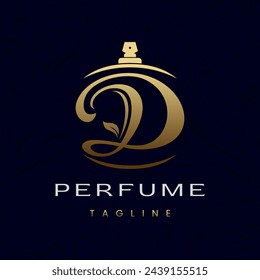 Letter D Perfume Logo Design, Elegant Luxury Scent Initial Logo