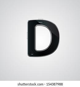 the letter d  in phone style