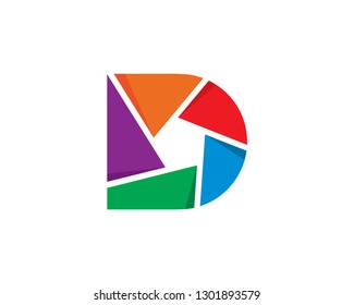 Letter D Photography Logo Template, Icon, Symbol - Vector