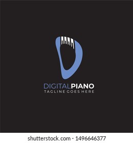 Letter D Piano Logo Design