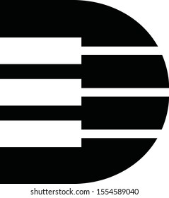 letter D with piano logo design inspirations	