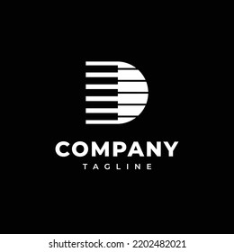Letter D piano logo template