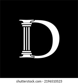 letter D and pillar logo,simple and clean