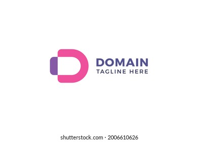 Letter D pink color domain business logo