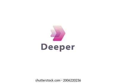 Letter D pink color hexagonal direction aesthetic business logo