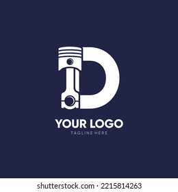 Letter D Piston Logo Design Vector Icon Graphic Emblem Illustration