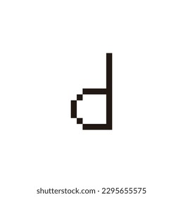 Letter d pixel geometric symbol simple logo vector