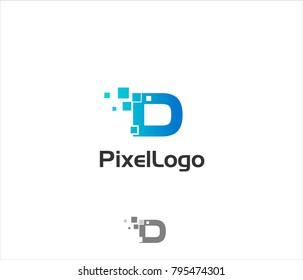Letter D pixel logo icon element